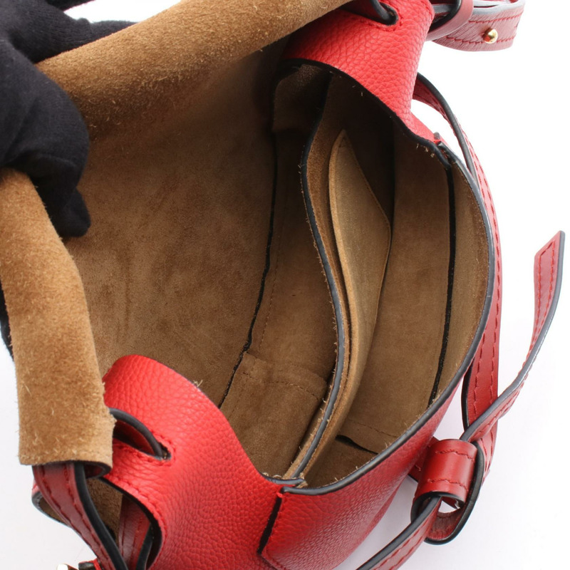 LOEWE Gate 小號斜背單肩包,紅色真皮,二手女款-2