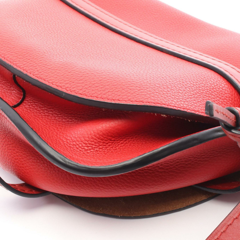 LOEWE Gate 小號斜背單肩包,紅色真皮,二手女款-6