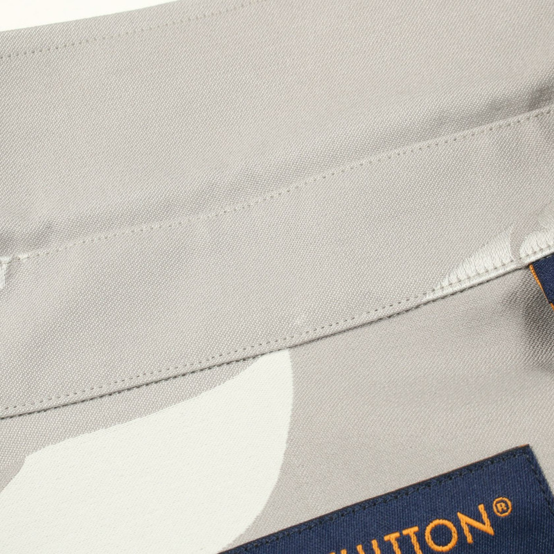 路易威登印花棉質 Fil Coupe Monogram 襯衫,灰色,二手男 #4L LV-5