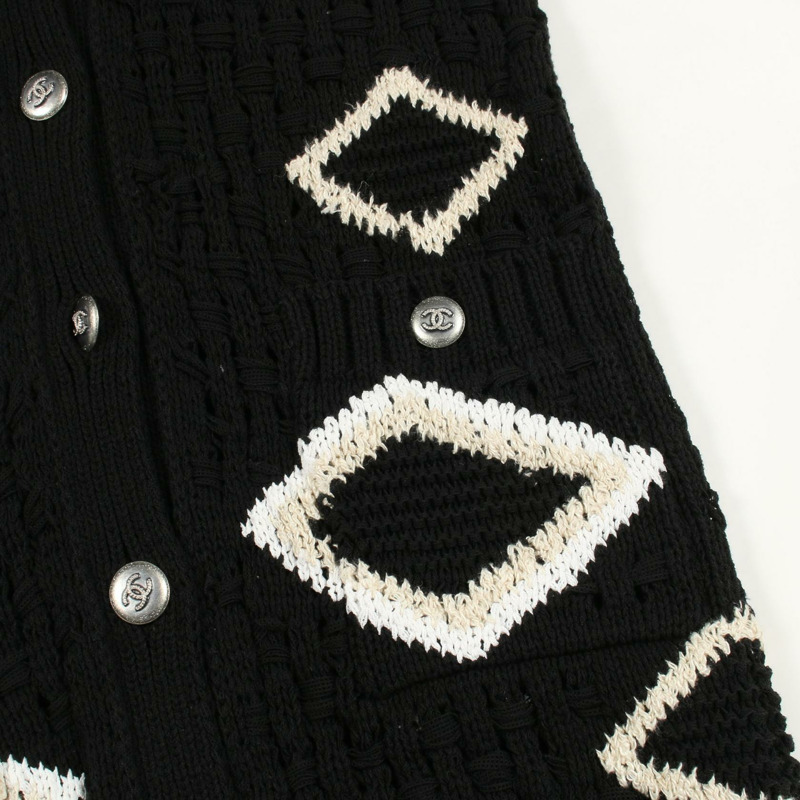 香奈兒 COCO 標誌紐扣開襟衫 P63006K48889 20件裝 純棉 黑白 #34 二手 女士-9