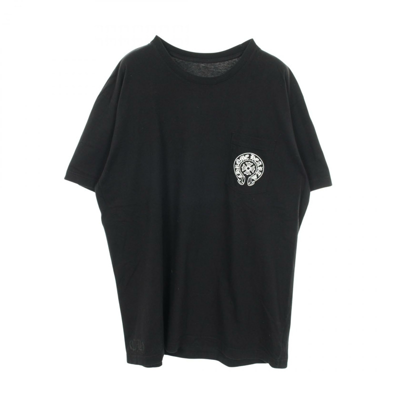 鉻心牌馬蹄鐵圖案印花T卹,純棉材質,黑色,XXL碼,二手男款-0