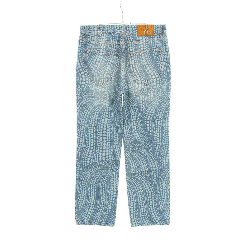 路易威登 LV x YK 南瓜圖案純棉牛仔褲，藍色，32號，二手男款-1