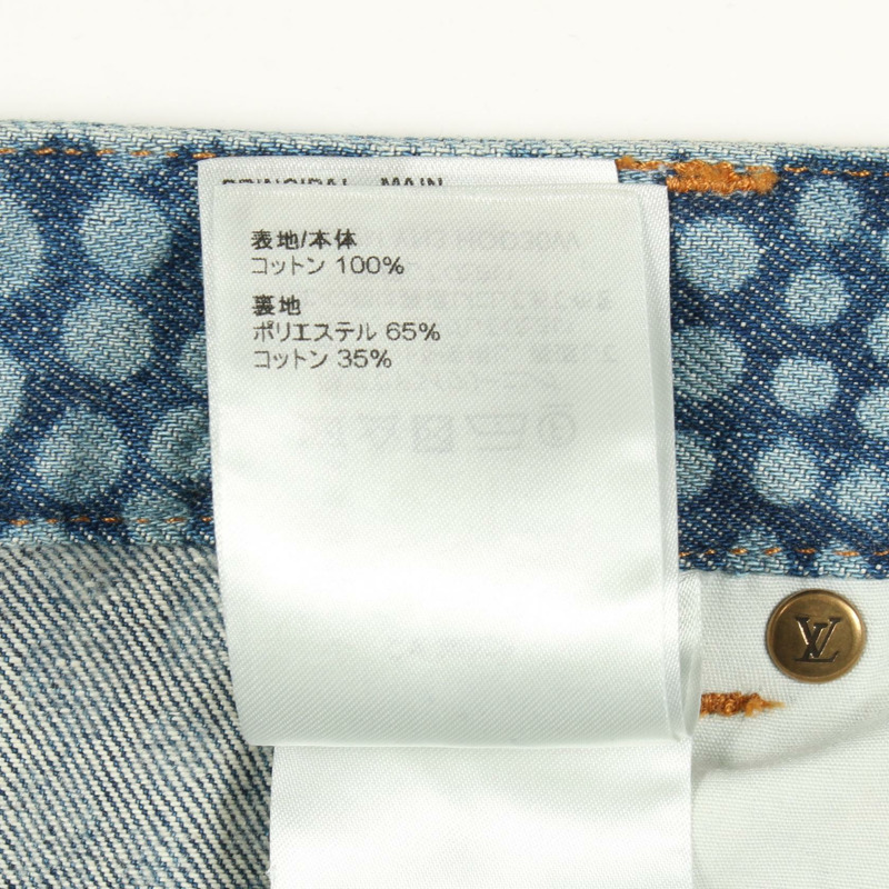 路易威登 LV x YK 南瓜圖案純棉牛仔褲，藍色，32號，二手男款-3