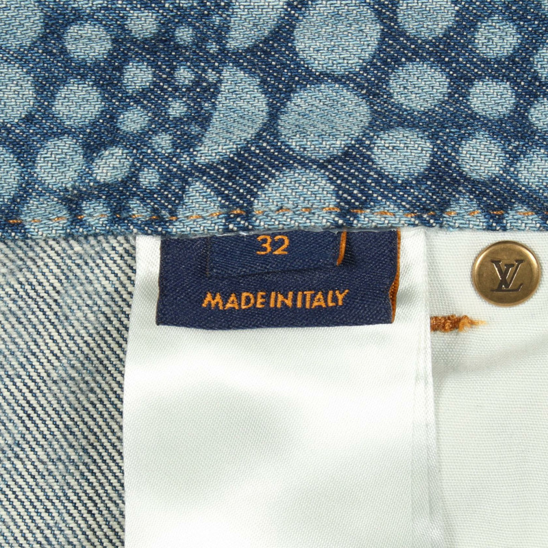 路易威登 LV x YK 南瓜圖案純棉牛仔褲，藍色，32號，二手男款-4