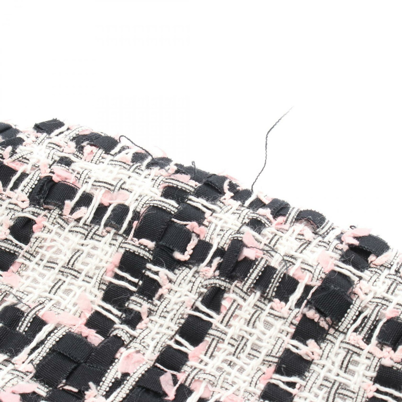 香奈兒 COCO 標誌紐扣鉛筆裙 #34 棉滌混紡 黑色 白色 粉紅色 二手-5