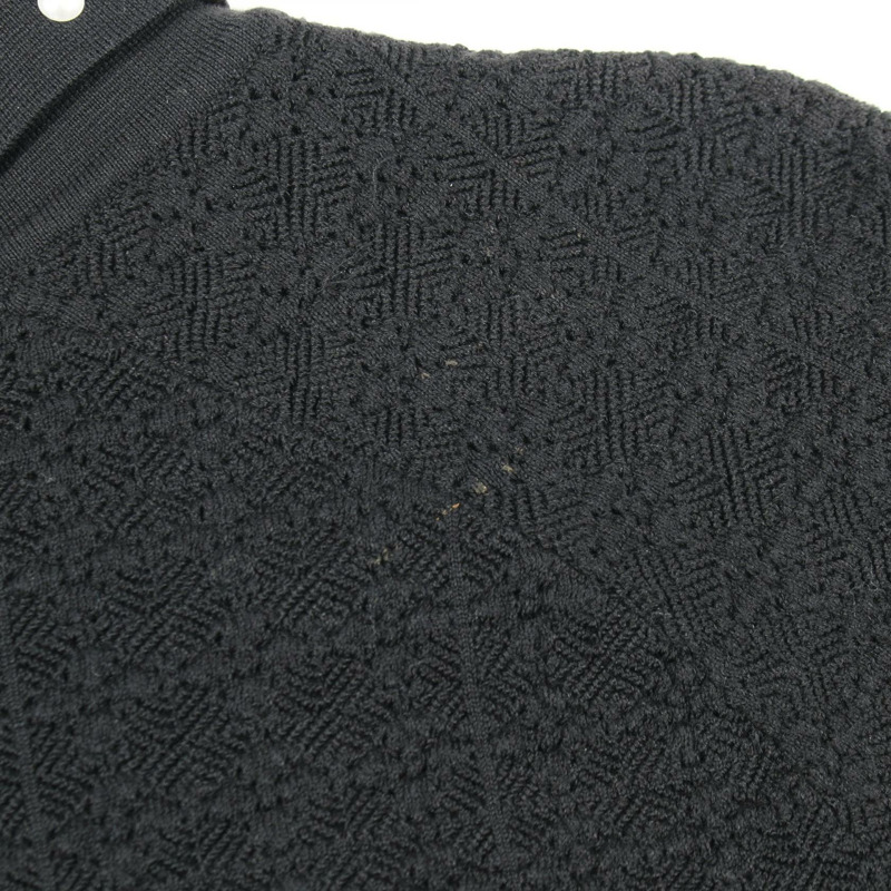 香奈兒 (CHANEL) CC Logo 紐帶珍珠連身裙 P53686K07000 棉尼龍黑 #36 二手女裝-5