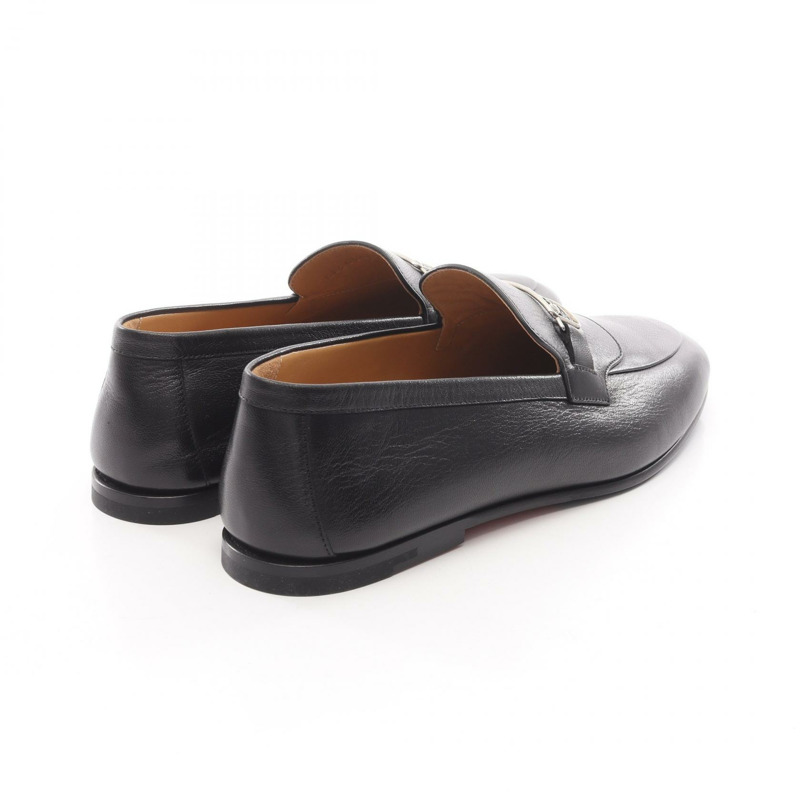 愛馬仕男士黑色真皮樂福鞋(二手)-1