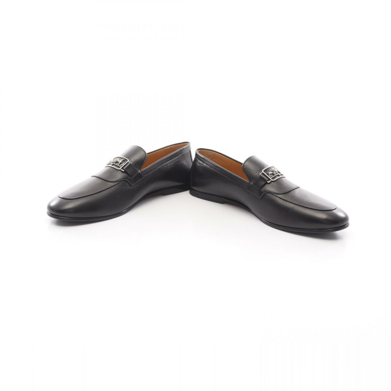 愛馬仕男士黑色真皮樂福鞋(二手)-2