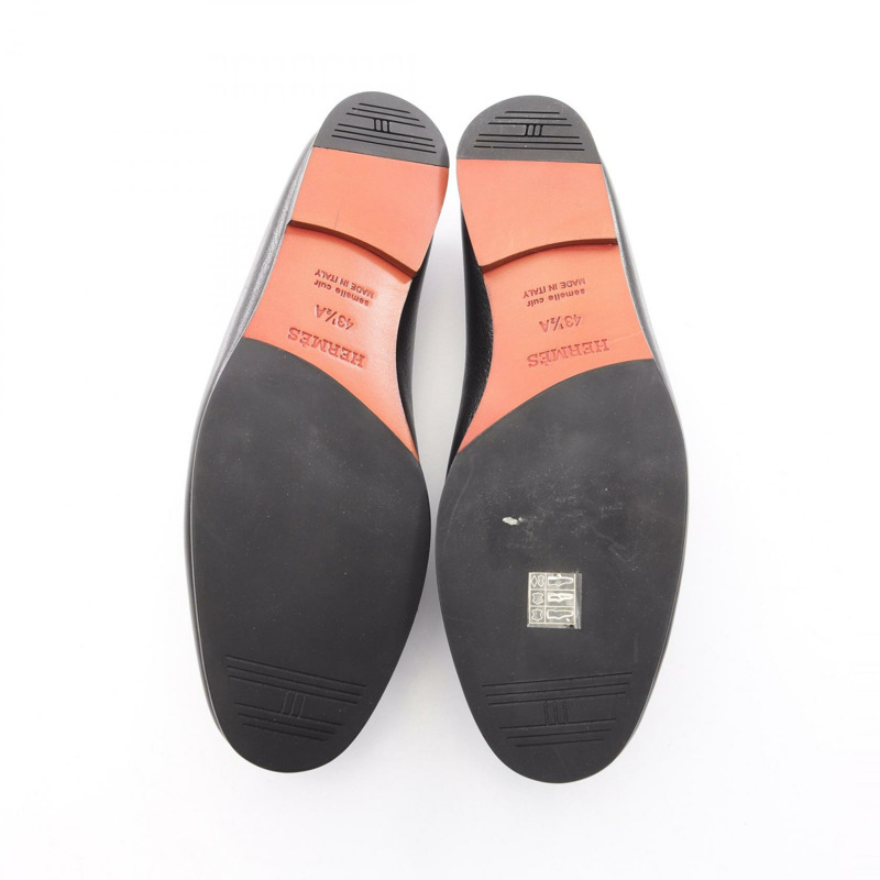 愛馬仕男士黑色真皮樂福鞋(二手)-3