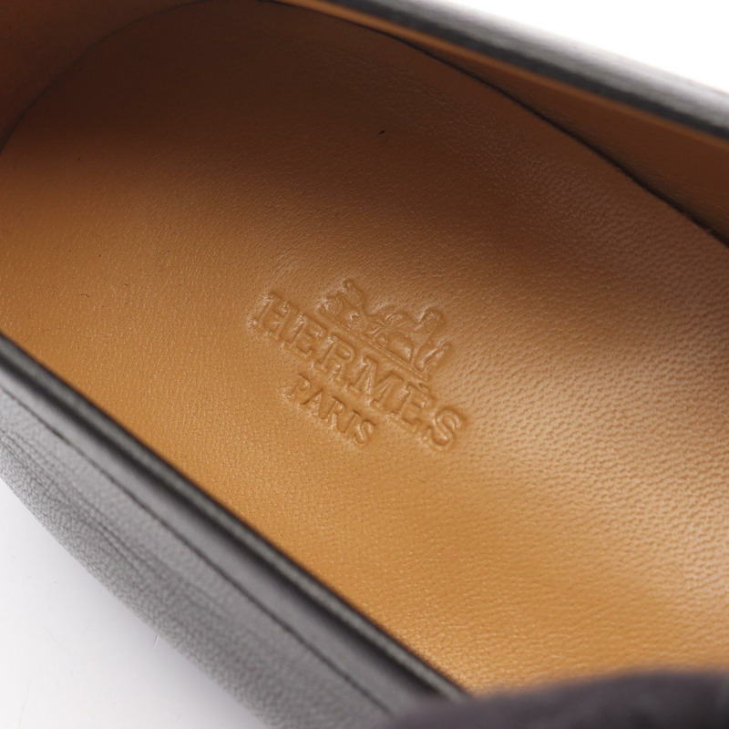 愛馬仕男士黑色真皮樂福鞋(二手)-4