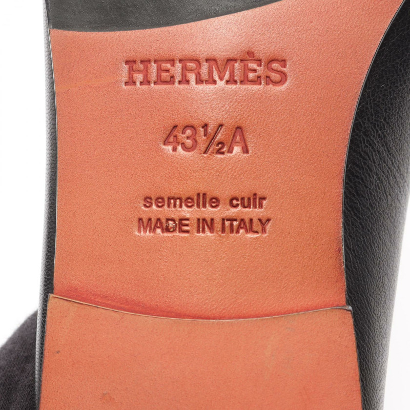 愛馬仕男士黑色真皮樂福鞋(二手)-5