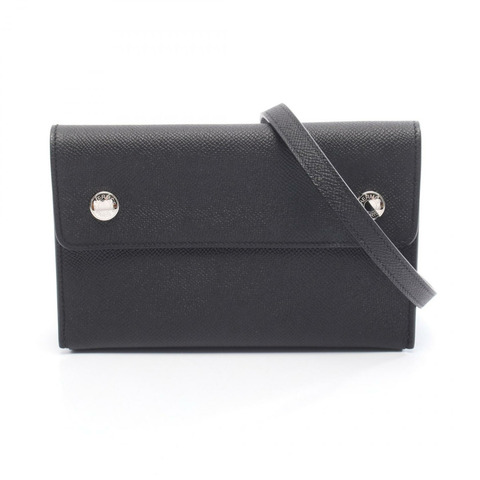 愛馬仕 Snap To Go 單肩斜背包，黑色 Epsom 皮革，二手 SHW