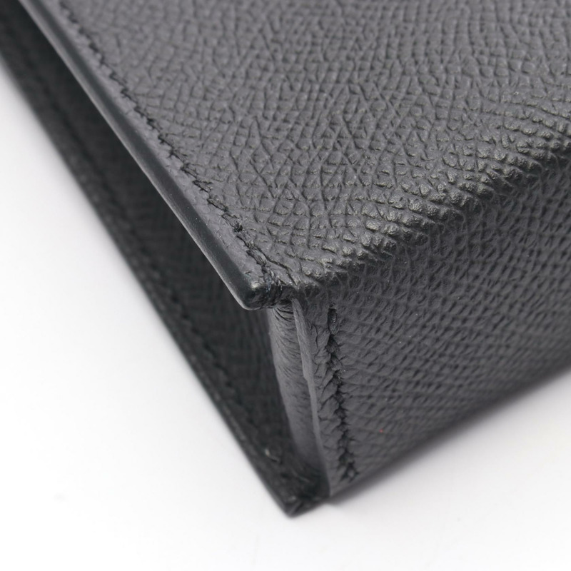 愛馬仕 Snap To Go 單肩斜背包，黑色 Epsom 皮革，二手 SHW-5