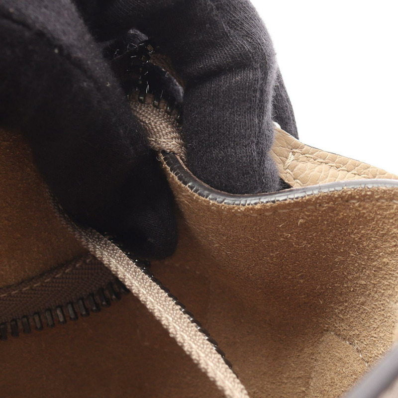 CELINE Luggage 微型購物手提包 167793 皮革 米色 二手 女士-6