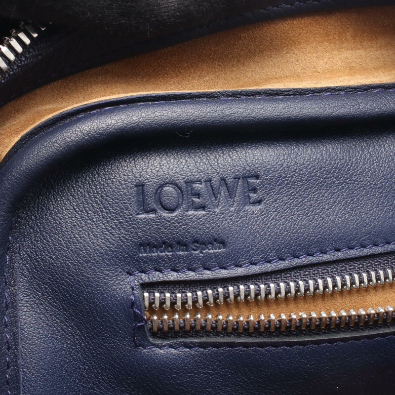 LOEWE Amazona 75 單肩斜背包,皮革材質,海軍藍,二手女款-3