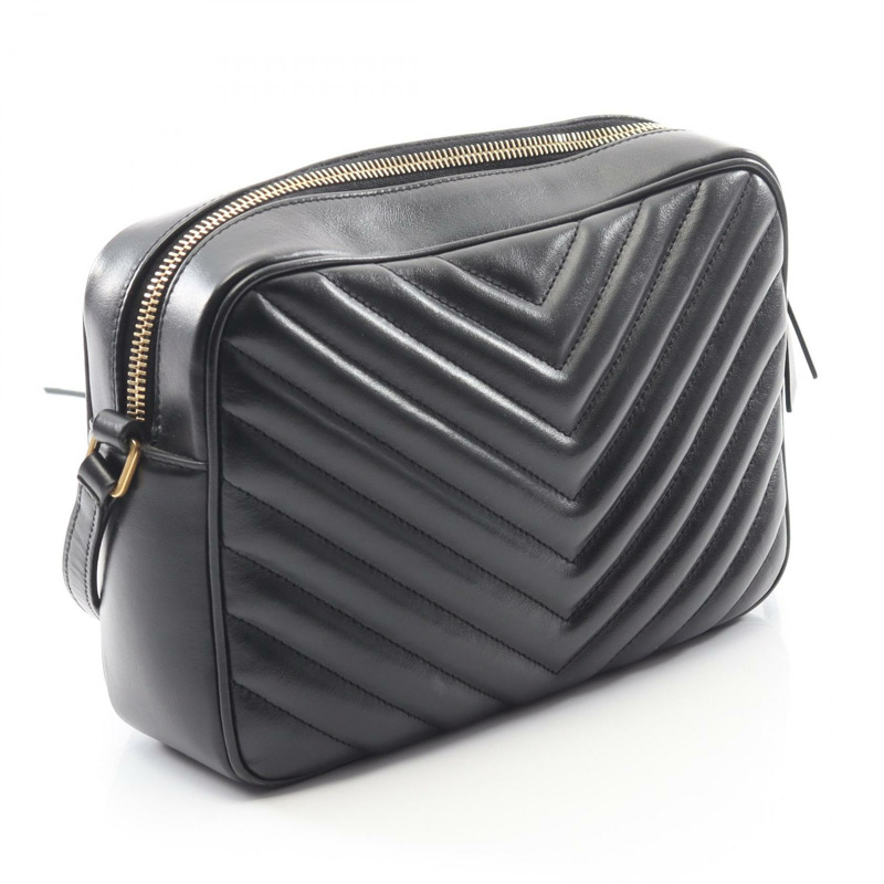 SAINT LAURENT PARIS LOU CAMERA 單肩斜背包 520534 黑色皮革 二手-1