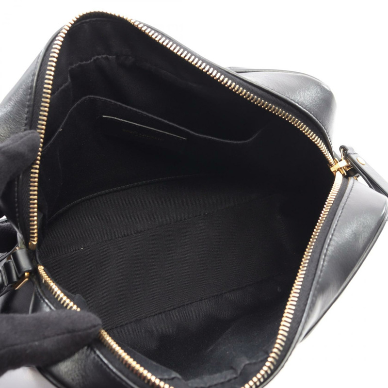 SAINT LAURENT PARIS LOU CAMERA 單肩斜背包 520534 黑色皮革 二手-2