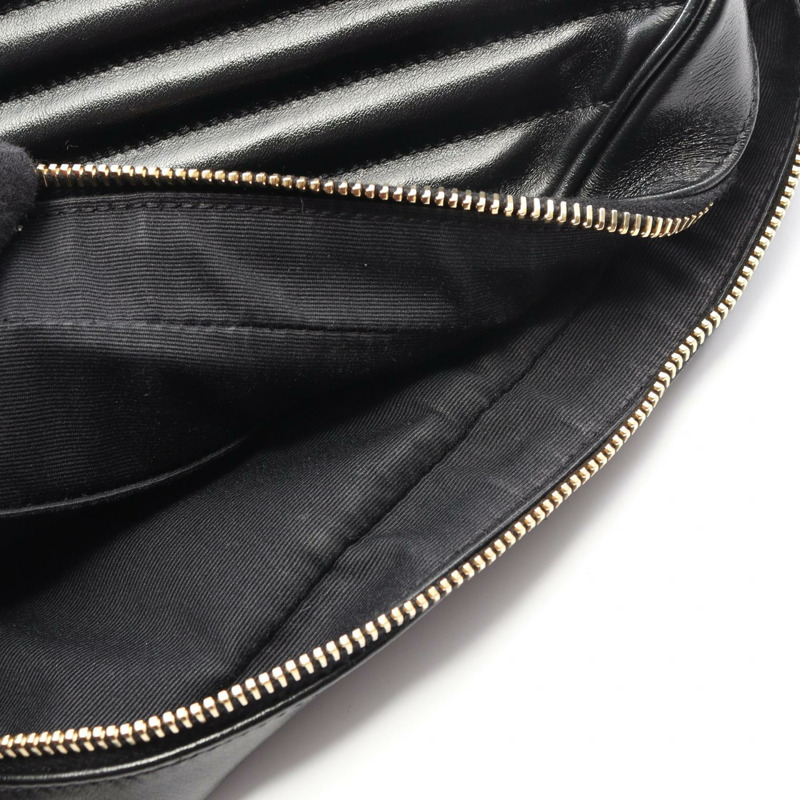 SAINT LAURENT PARIS LOU CAMERA 單肩斜背包 520534 黑色皮革 二手-4