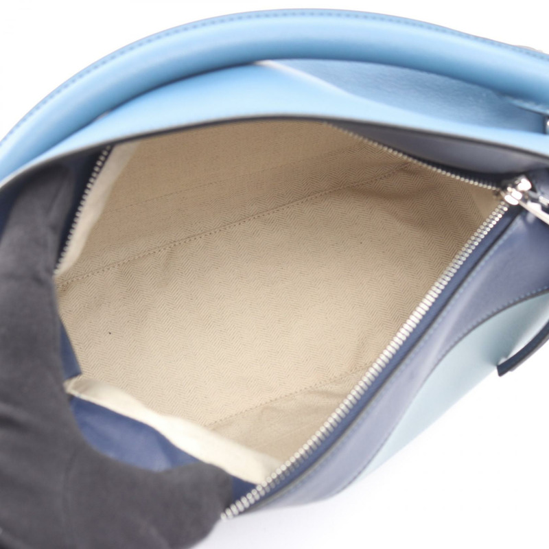 LOEWE Puzzle 中型斜背單肩包,皮革材質,藍色/海軍藍,二手女款-2