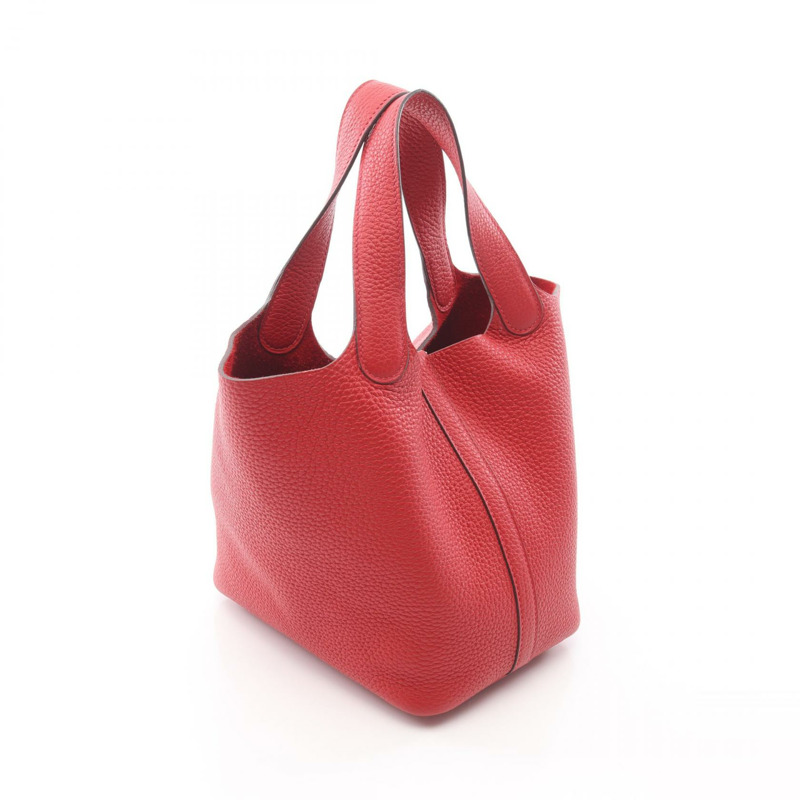 愛馬仕 Picotin Lock PM 手提包，Clemence 皮革，紅色 Vermillon 金色五金，二手 C-1