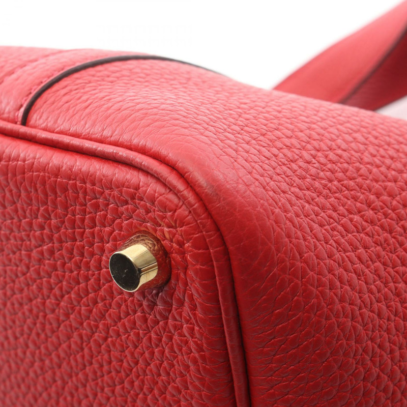 愛馬仕 Picotin Lock PM 手提包，Clemence 皮革，紅色 Vermillon 金色五金，二手 C-5