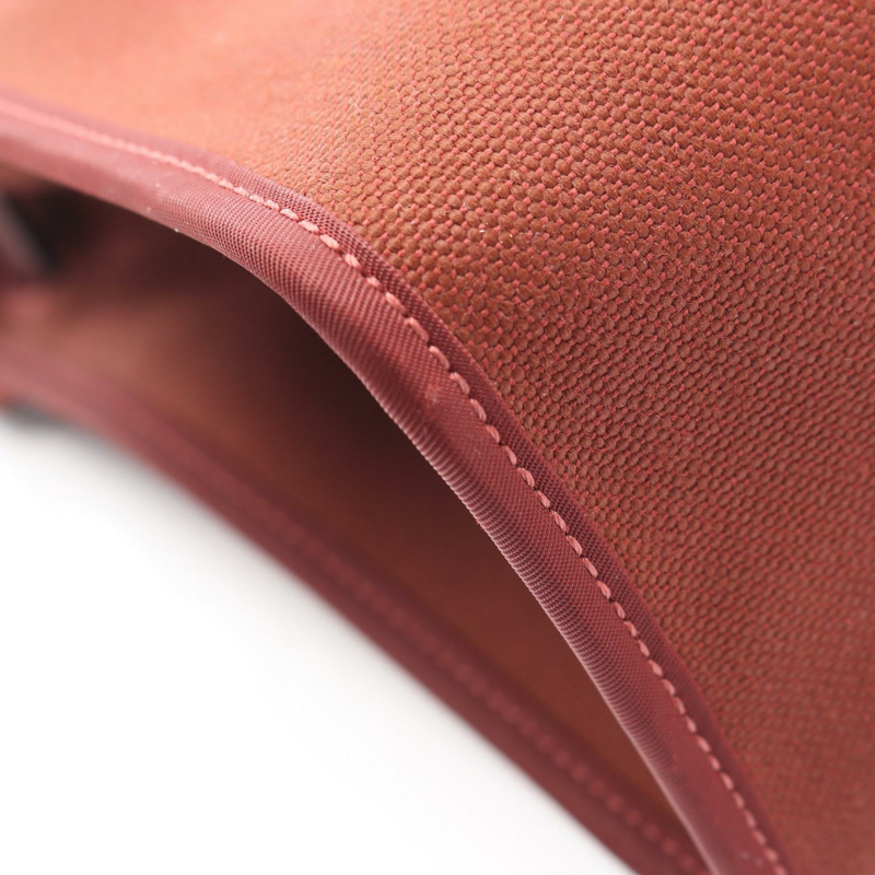 愛馬仕 Herbag Zip PM 單肩手提包 Toile Military Vache hunter 棕色 二手 D-6