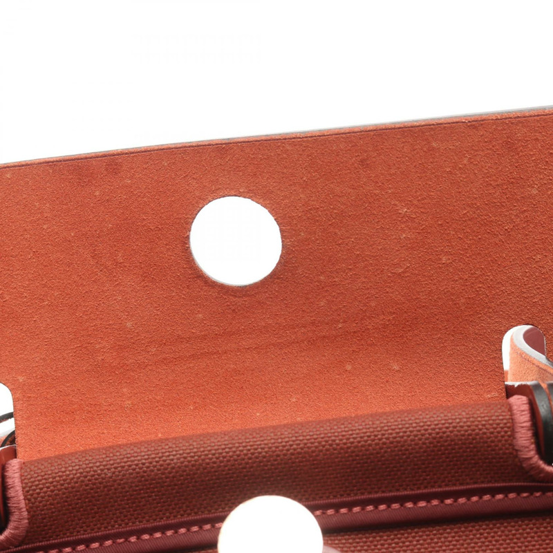 愛馬仕 Herbag Zip PM 單肩手提包 Toile Military Vache hunter 棕色 二手 D-8