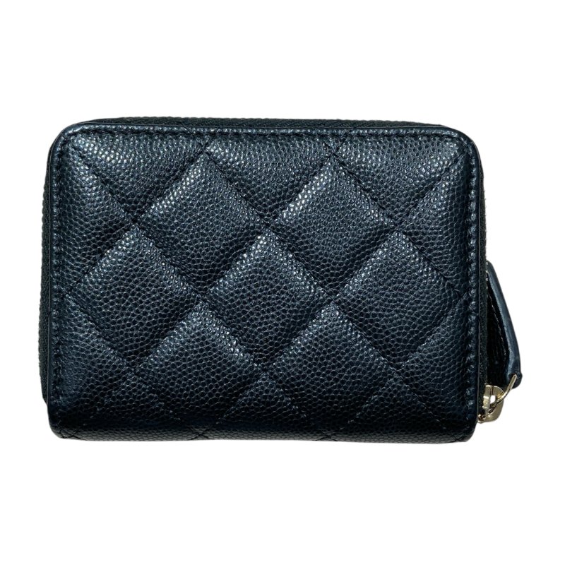 CHANEL 香奈兒 零錢包/卡夾 荔枝文牛皮 黑色-1