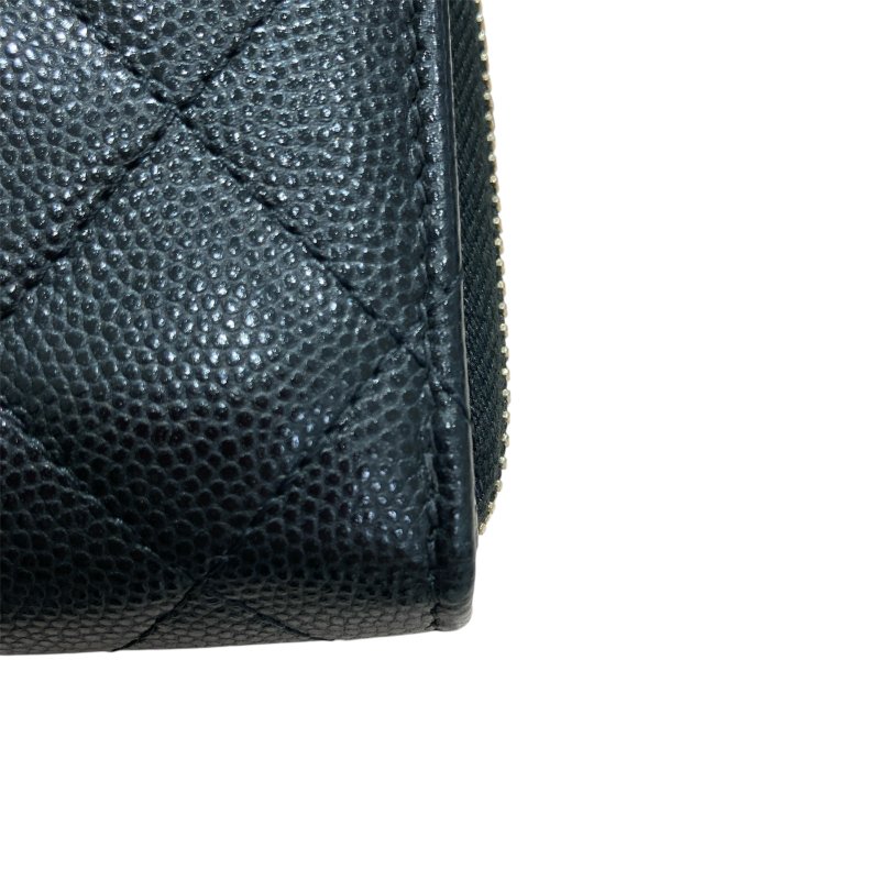 CHANEL 香奈兒 零錢包/卡夾 荔枝文牛皮 黑色-6