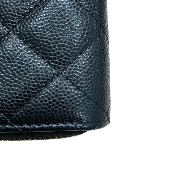 CHANEL 香奈兒 零錢包/卡夾 荔枝文牛皮 黑色-7