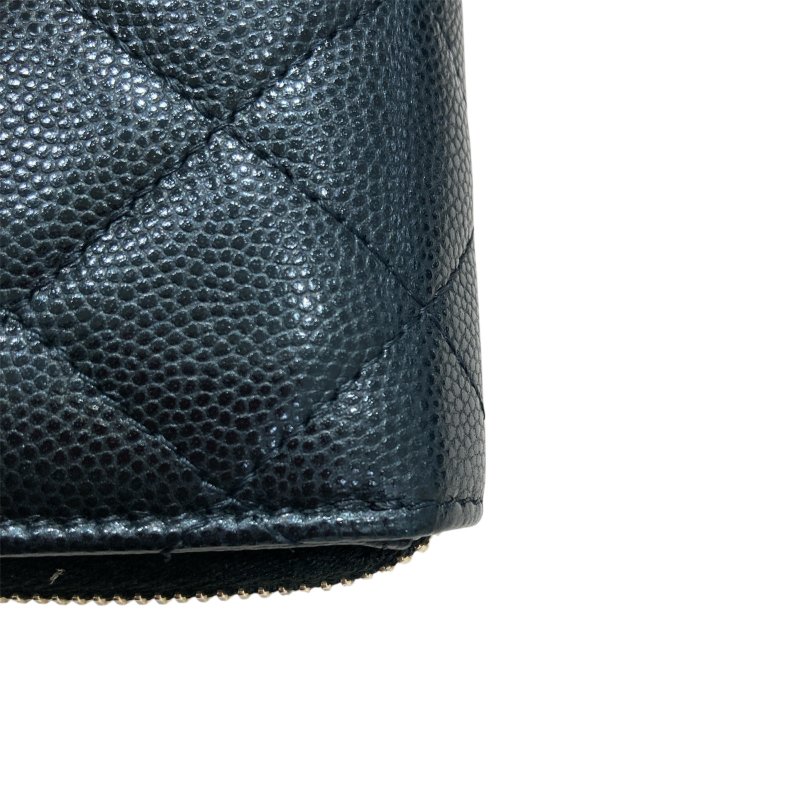 CHANEL 香奈兒 零錢包/卡夾 荔枝文牛皮 黑色-8