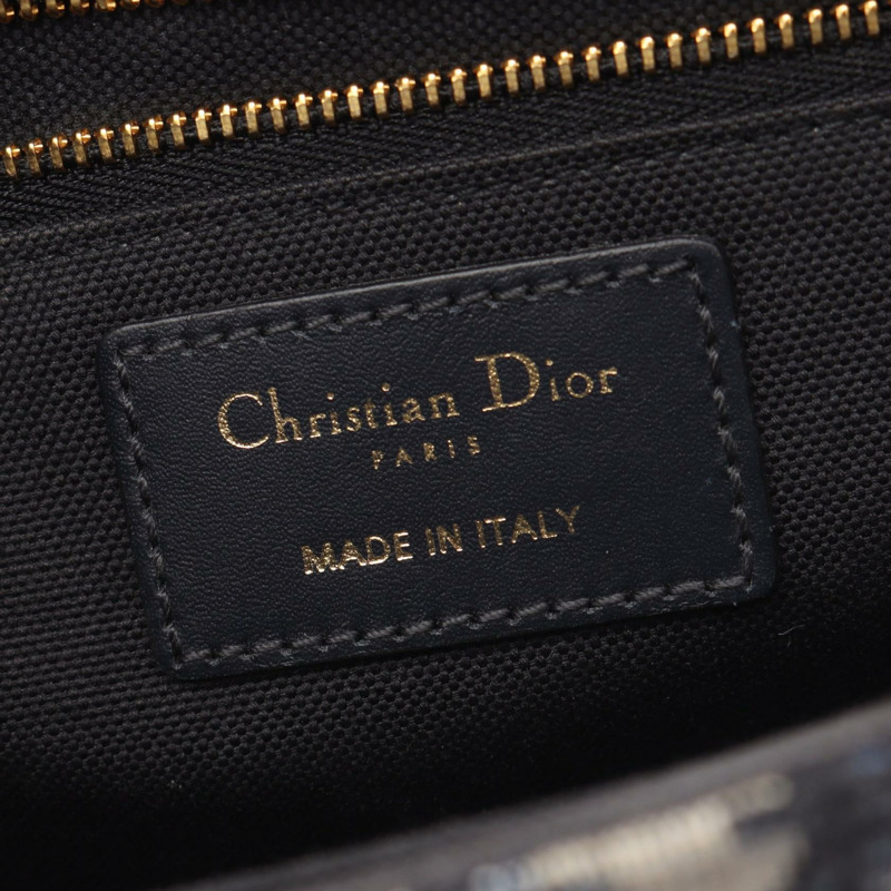 Dior 30 MONTAIGNE Oblique 提花肩背包,帆布皮革,米色/海軍藍,二手-3