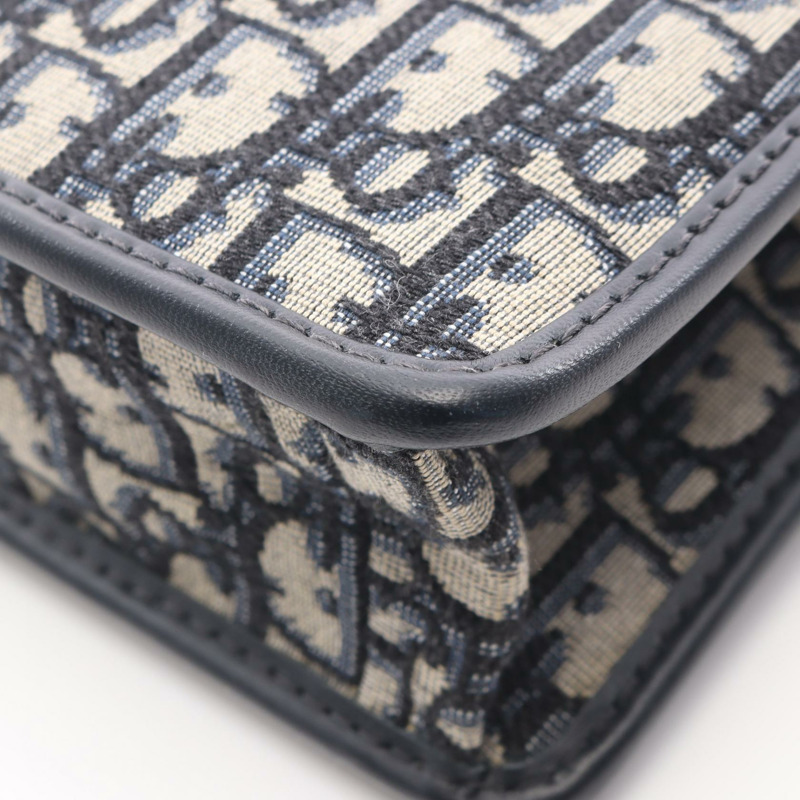 Dior 30 MONTAIGNE Oblique 提花肩背包,帆布皮革,米色/海軍藍,二手-9