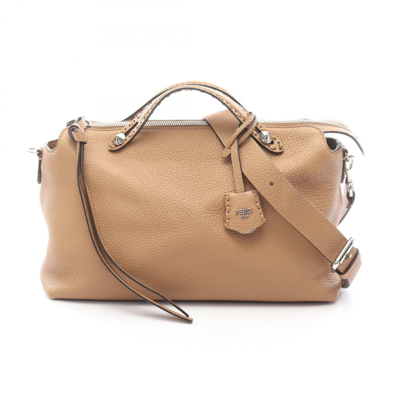 FENDI By the Way Selleria 大單肩手提包 8BL156ASU2F0EMR 皮革駝色-0