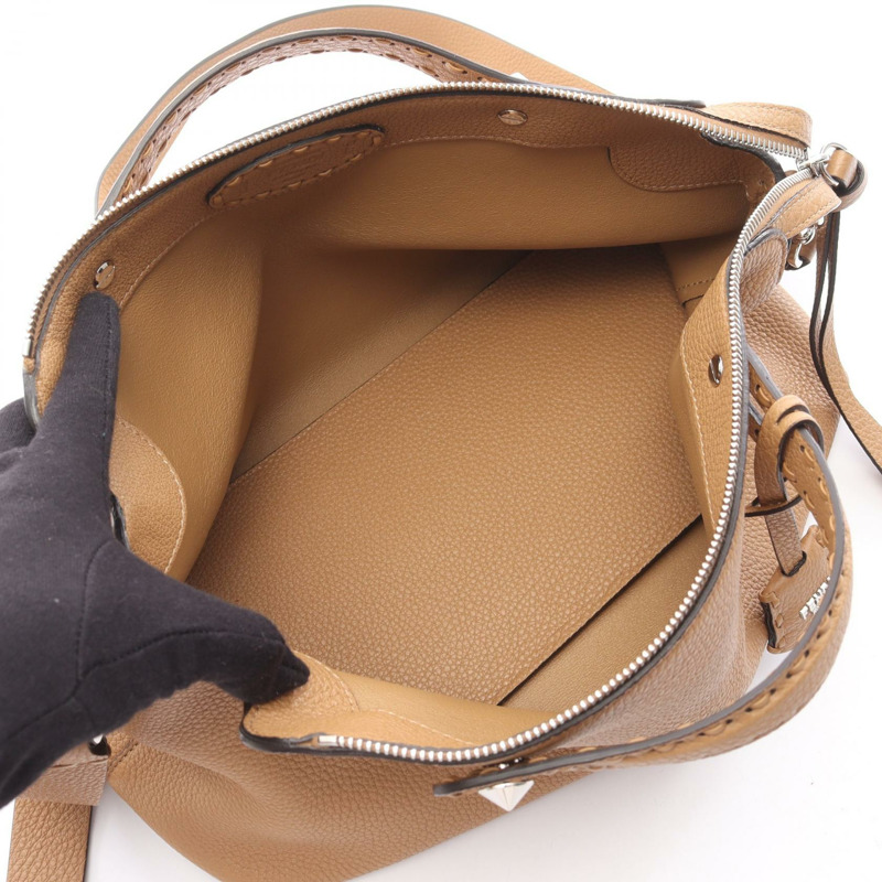 FENDI By the Way Selleria 大單肩手提包 8BL156ASU2F0EMR 皮革駝色-2