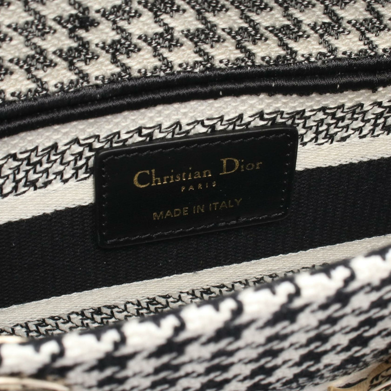 Dior LADY D-JOY 中型肩背包 M0540OZAE-M911 帆布 黑白 二手-3