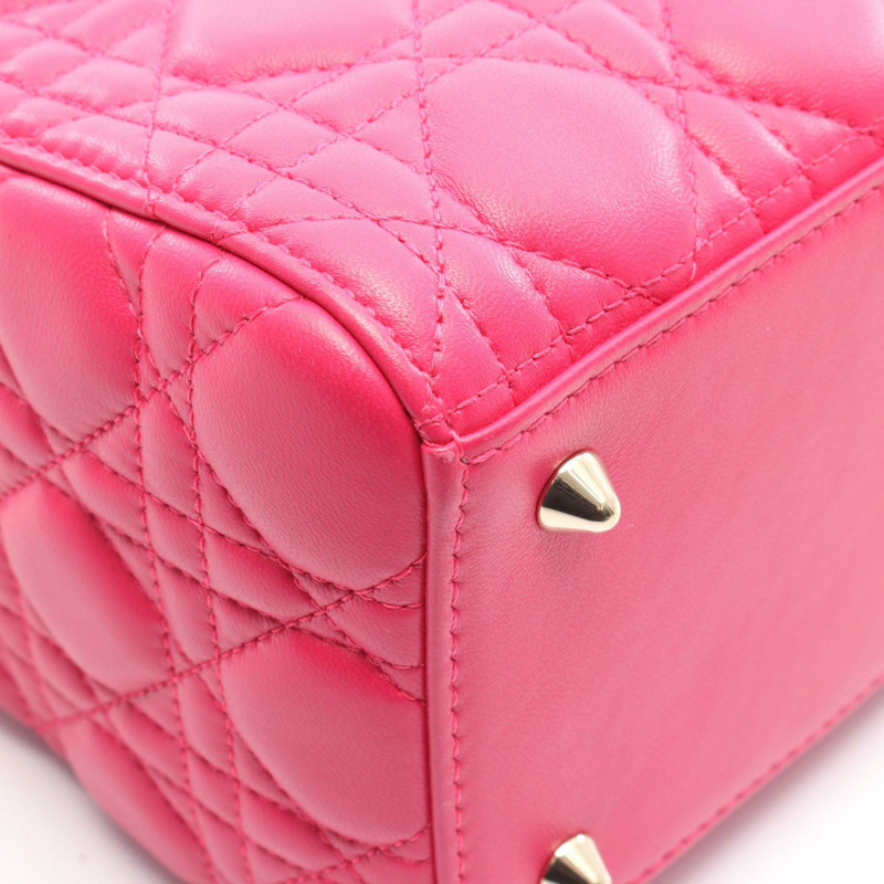 Dior LADY DIOR Cannage 肩背包 16-BO-0193 粉紅皮革 二手 女士-5