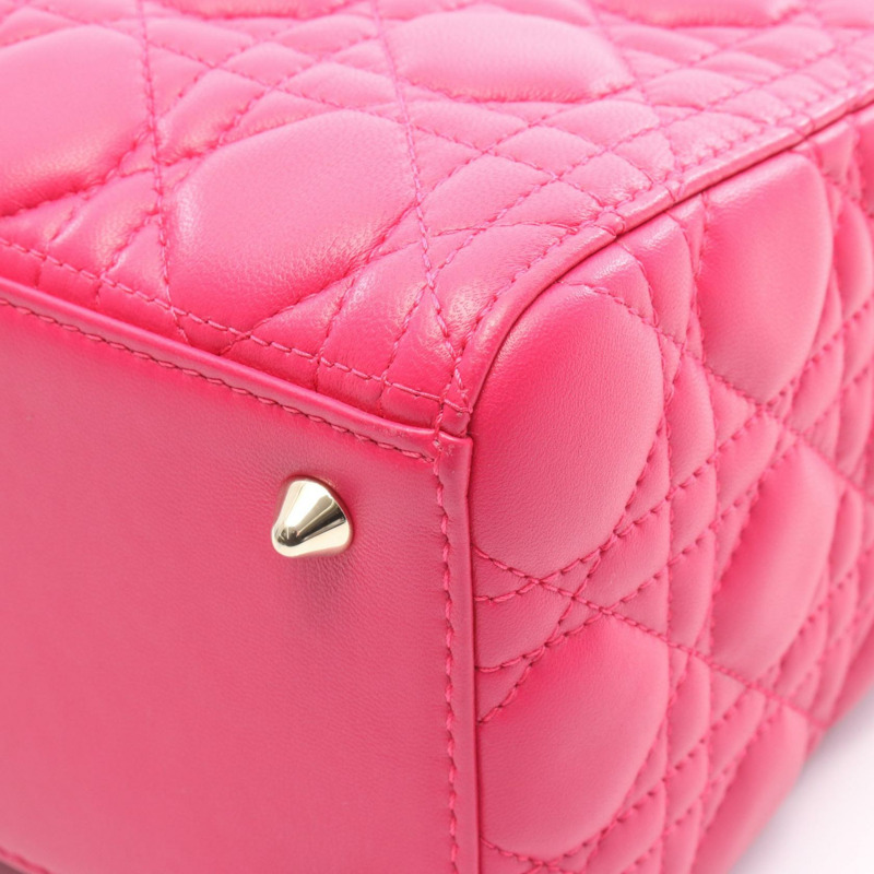 Dior LADY DIOR Cannage 肩背包 16-BO-0193 粉紅皮革 二手 女士-6