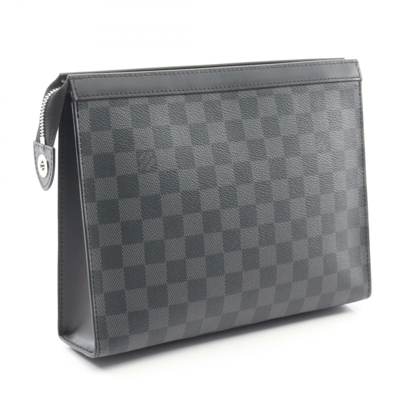 路易威登 Pochette Voyage MM 商務手拿包 N41696 Damier 石墨 BK-1