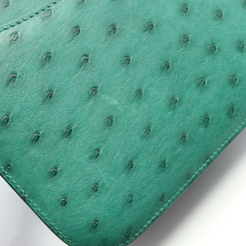 愛馬仕 Constance 3 Mini Vert Vertigo 單肩包,鴕鳥皮,綠色,二手,女士款-10