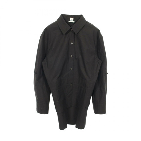 愛馬仕 Caleche 刺繡襯衫上衣，純棉材質，黑色，二手女款 #38