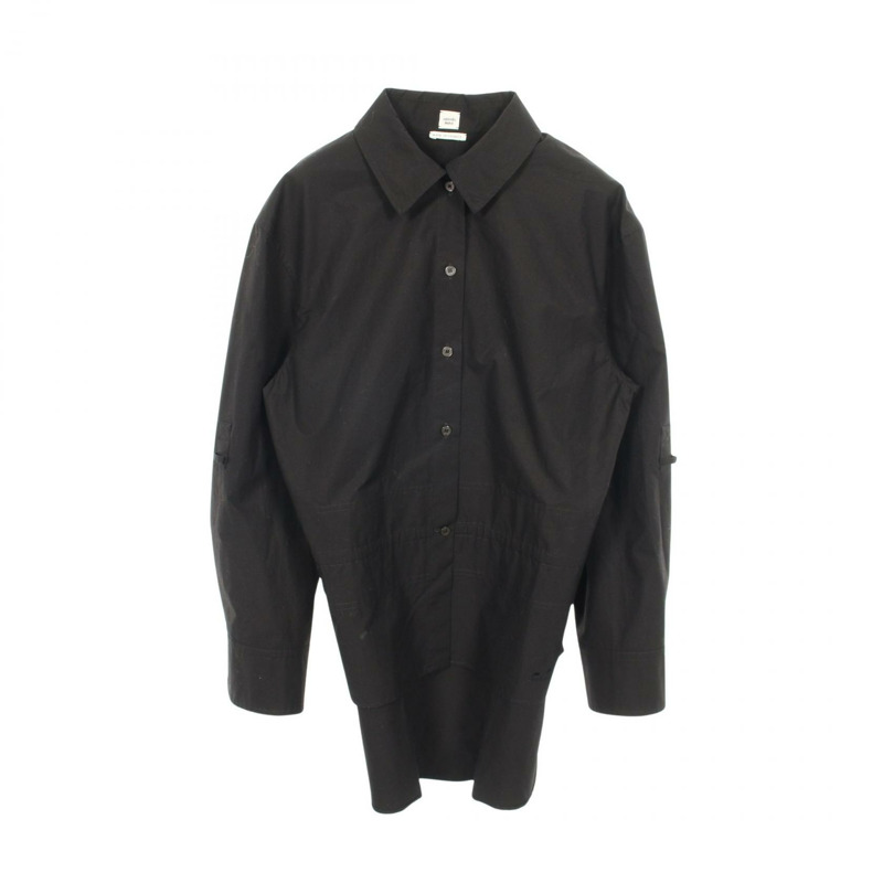 愛馬仕 Caleche 刺繡襯衫上衣，純棉材質，黑色，二手女款 #38-0