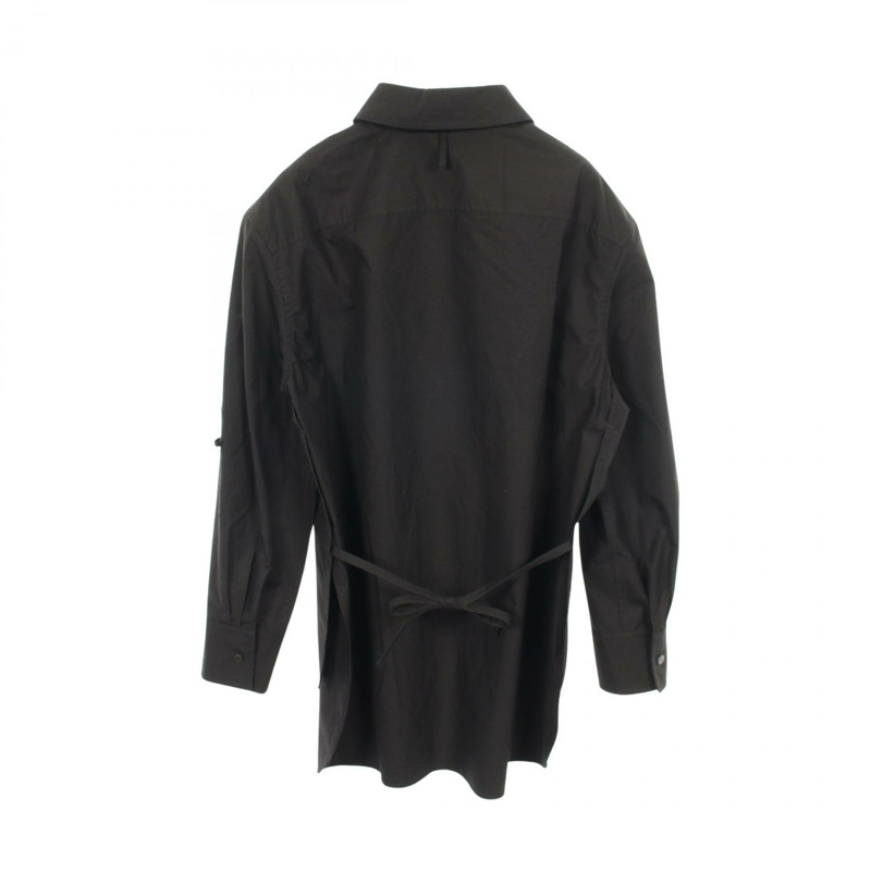 愛馬仕 Caleche 刺繡襯衫上衣，純棉材質，黑色，二手女款 #38-1