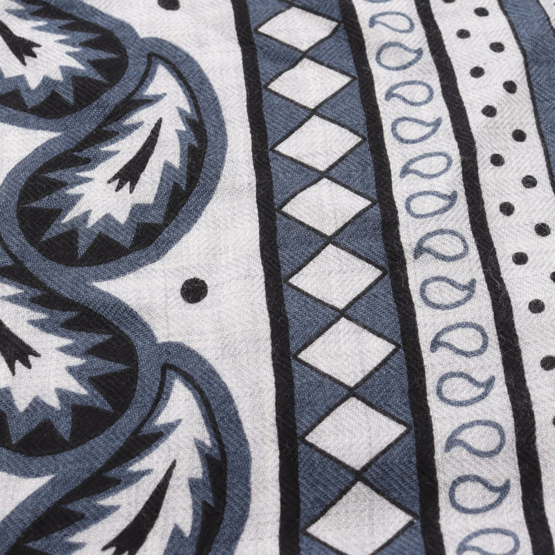 愛馬仕 Carre 140 馬車車輪圍巾披肩絲巾披肩圍巾圍巾圍巾真絲羊絨灰色二手-9