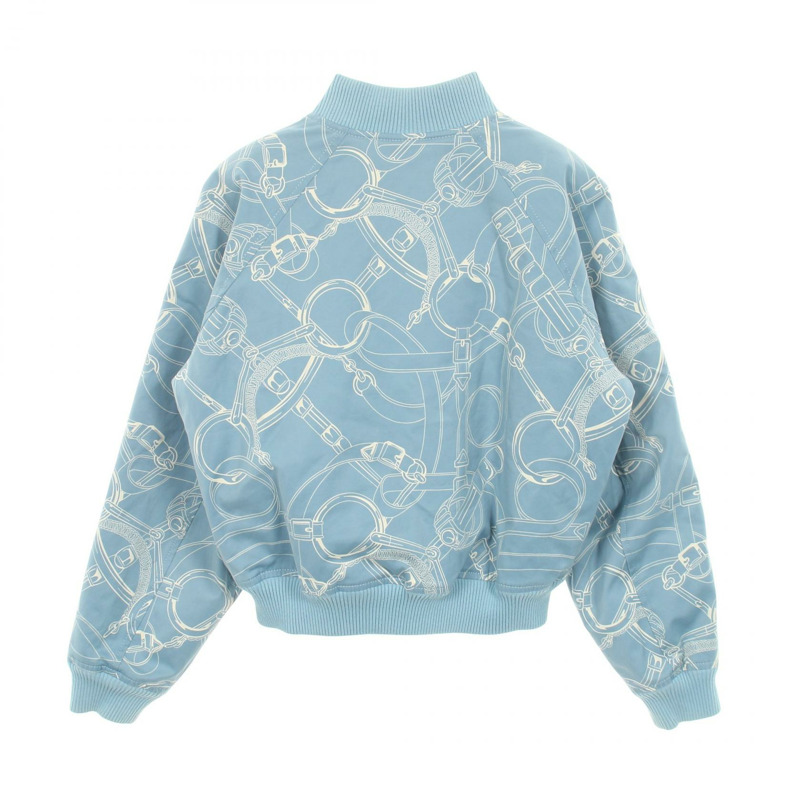 愛馬仕 Eperon d'Or Finesse 短版外套 4H0177DK 棉質藍色二手女款 #36-1