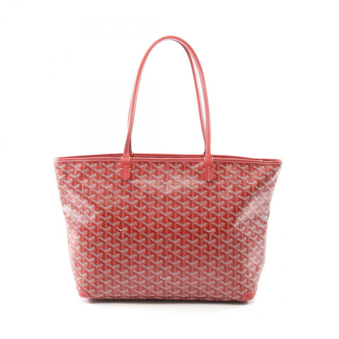 GOYARD Artois MM 手提單肩包，帆布皮革材質，紅色多色拼接，二手女款