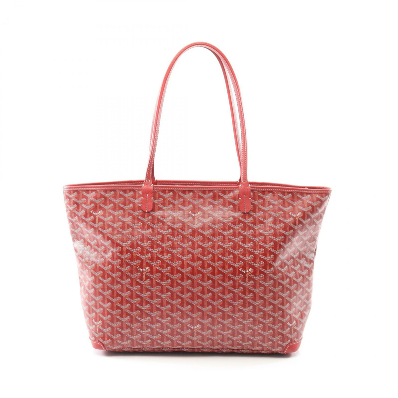 GOYARD Artois MM 手提單肩包，帆布皮革材質，紅色多色拼接，二手女款-0