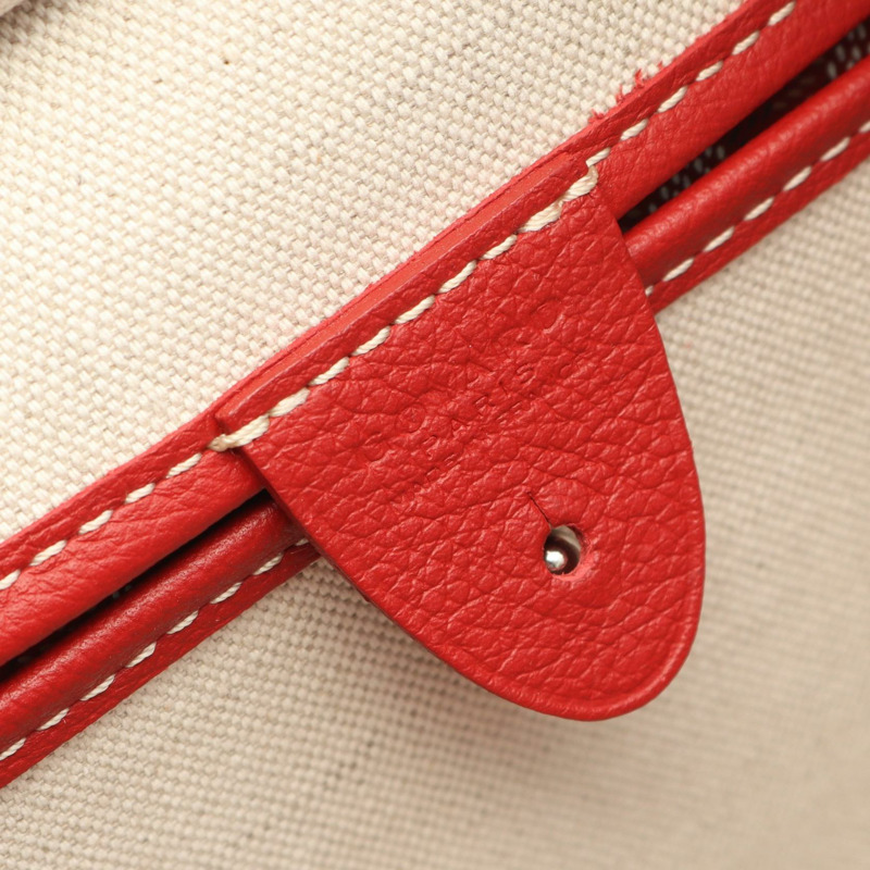 GOYARD Artois MM 手提單肩包，帆布皮革材質，紅色多色拼接，二手女款-3