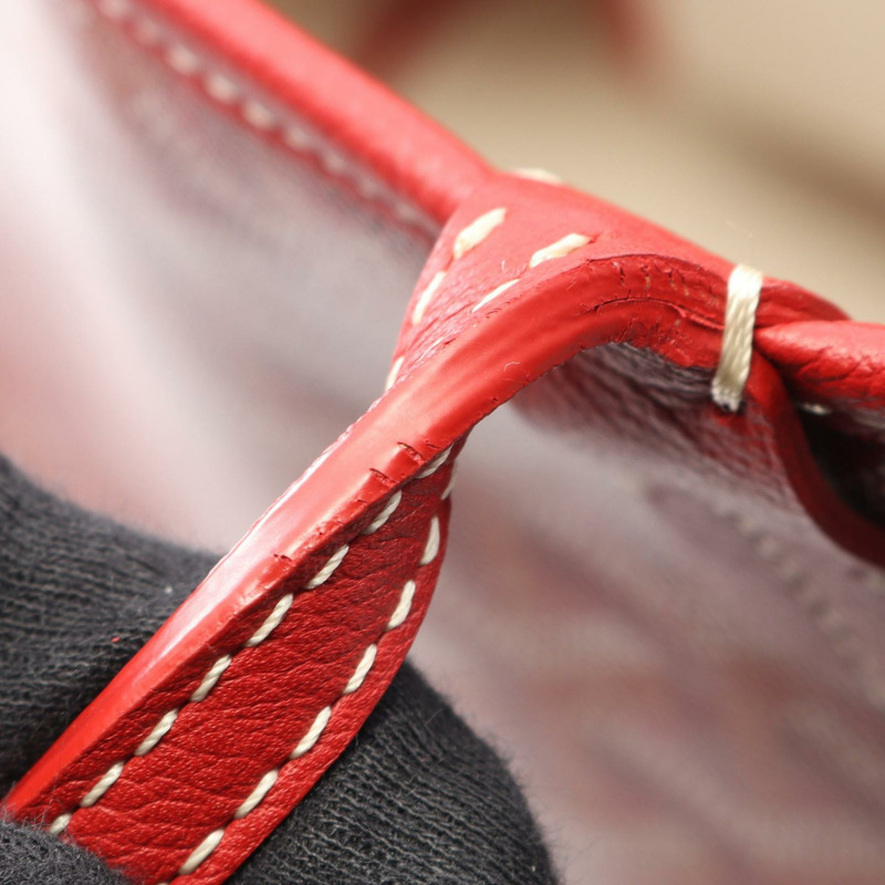 GOYARD Artois MM 手提單肩包，帆布皮革材質，紅色多色拼接，二手女款-4