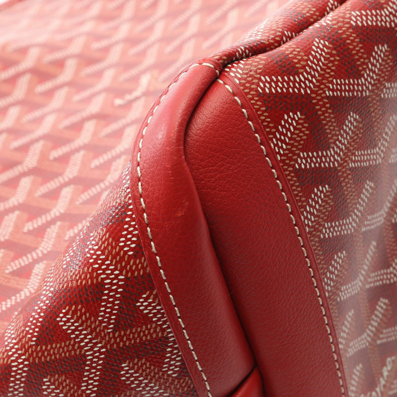 GOYARD Artois MM 手提單肩包，帆布皮革材質，紅色多色拼接，二手女款-6